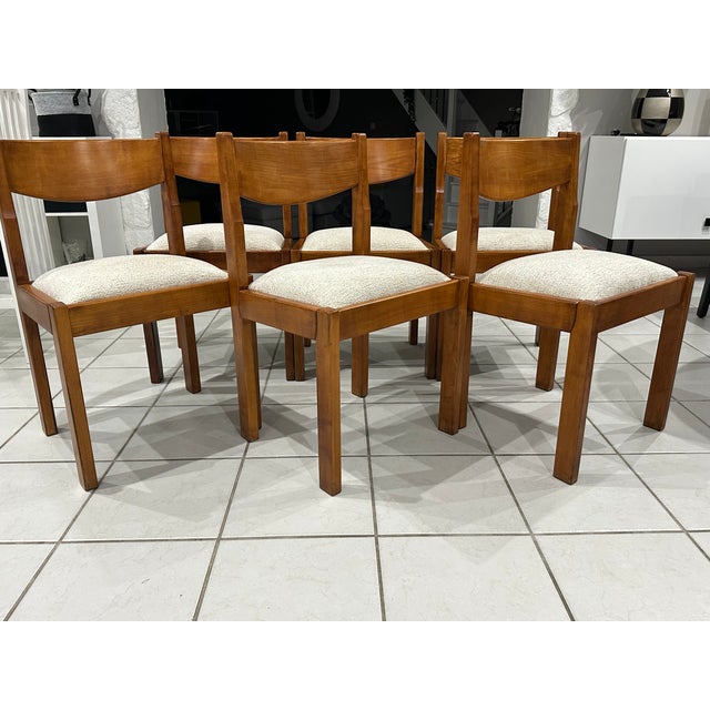 Vintage Orme Chairs attributed to Maison Regain, France, 1980, Set of 6 For Sale - Image 16 of 18