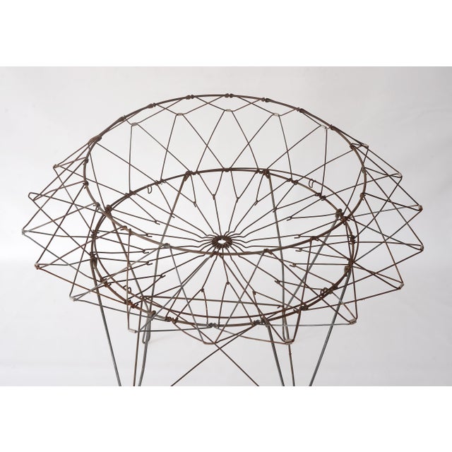 Vintage Collapsible Metal Wire Laundry Basket For Sale - Image 12 of 15