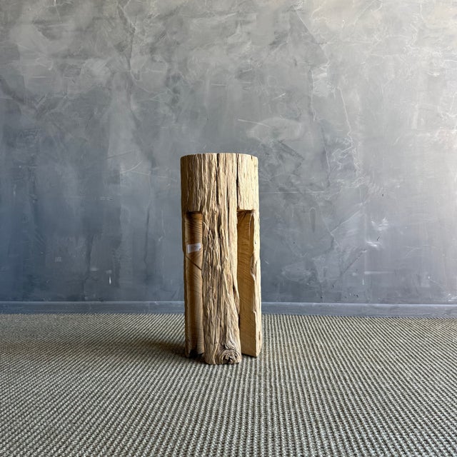 Wood Late 20th Century Kona Stump Elm Wood Side Table #E79 For Sale - Image 7 of 8