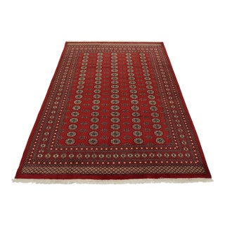 Bokhara Rug 8′ X 10’1” Red Wool Tribal Hand-Knotted Oriental Carpet For Sale
