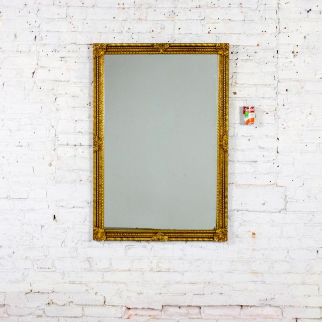 Late 20th Century Neoclassical Rococo Wall Mirror Rectangular Ornate Gilded Wood and Gesso Frame For Sale - Image 18 of 18