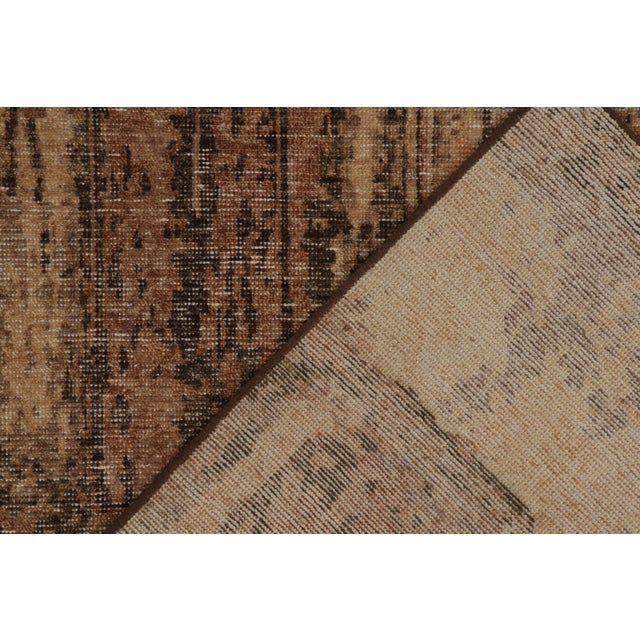 Rug & Kilim’s Distressed Style Abstract Rug in Gold, Brown and Purple Patterns For Sale In New York - Image 6 of 6