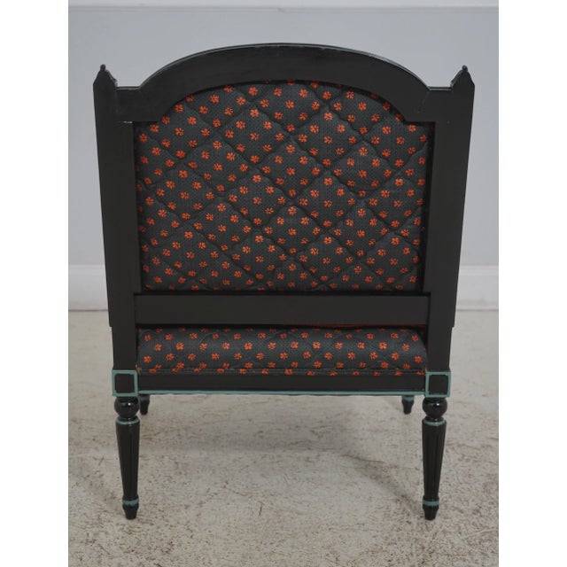 Pair French Louis XVI Upholstered Armchairs For Sale - Image 4 of 12