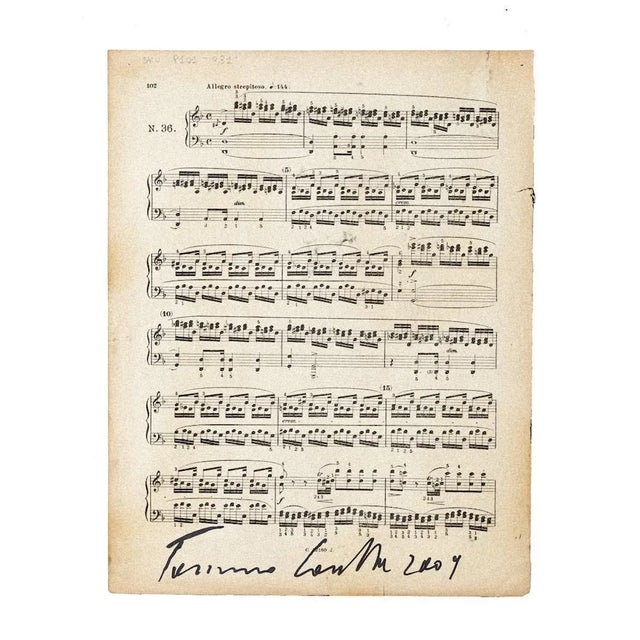 Musical Notes'' is a beautiful artwork in mixed media, tempera and collage on a musical note, realized in 2009 by Tommaso...