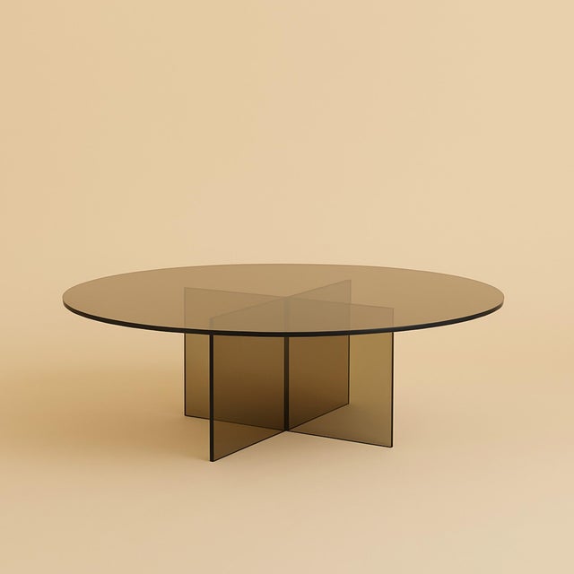 Not Yet Made - Made To Order Round Coffee Table in Bronzed Glass by Lebanto For Sale - Image 5 of 5