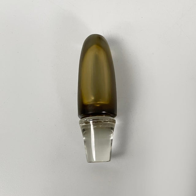 Venini Italian Modern Red and Gray Murano Glass Bottles with Caps attributed to Venini, 1990s, Set of 2 For Sale - Image 4 of 17