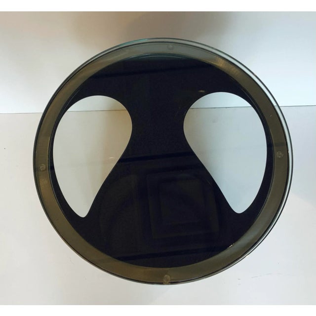 Johnston Casual Stainless Steel Round Urban End Table For Sale - Image 4 of 5