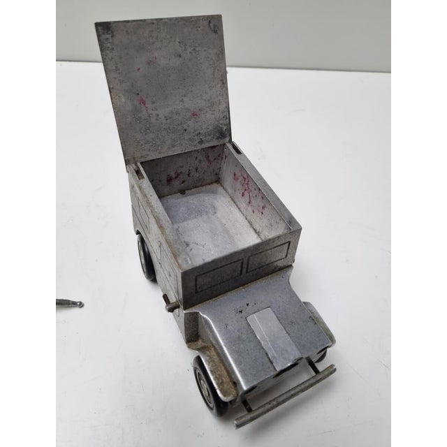 Vintage German WWII Allied Occupation Army Willys Jeep Cigarette Case with Lighter and Ashtray from Walter Baier Company For Sale - Image 10 of 14