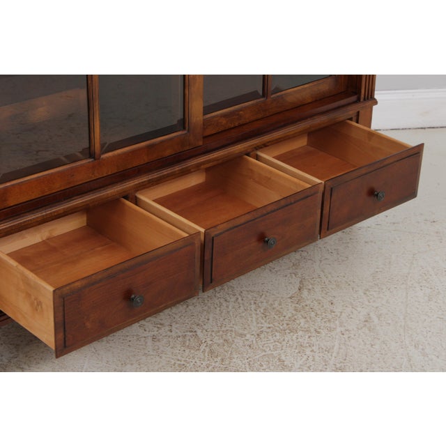 Ethan Allen Sliding Door Bookcase Cabinet For Sale - Image 9 of 18