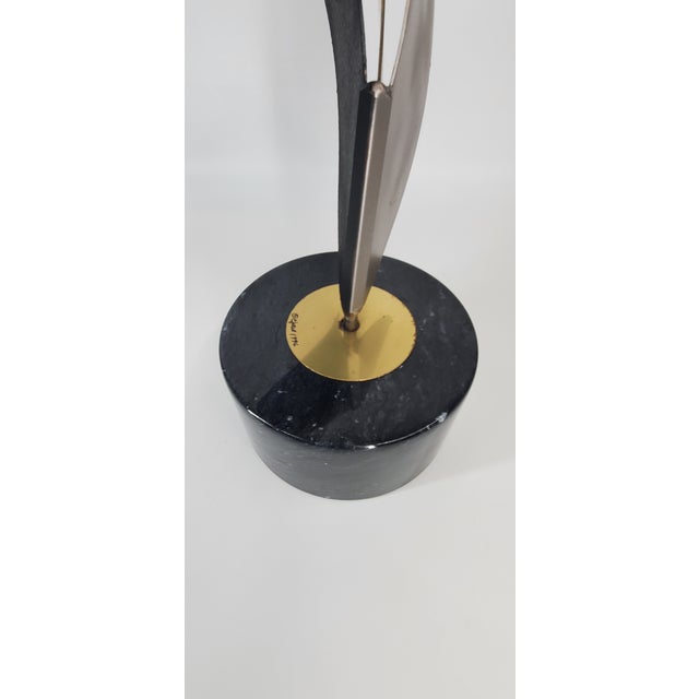 Vintage Curtis Jere Triple Spiral Ribbon Flame Metal Sculpture Signed 1996 For Sale - Image 9 of 18