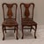 Brown Antique Quarter Sawn Oak Side Chairs With Hand Carved Motif on Each Side and Nailhead Stud Surround Tapestry Seat and Claw Feet For Sale - Image 8 of 18