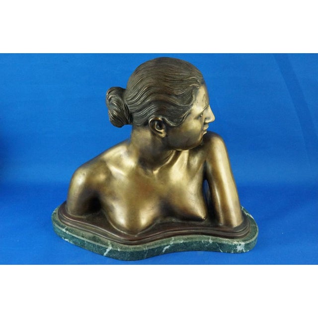 Vincenzo Gemito, Bust Sculpture of Nude Woman, 20th Century, Gilded Bronze For Sale - Image 11 of 18
