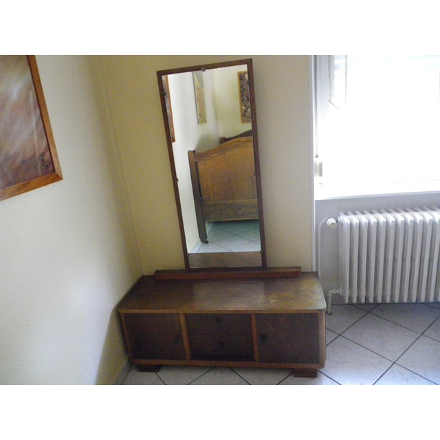 Vintage Boat-Style Dressing Table with Mirror, 1940s For Sale - Image 13 of 18