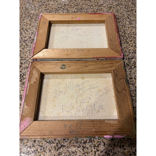 Pair of Vintage Post Modern Signed 1972 Whimsical Folk Paintings on Stretched Canvas – Fire Truck & Marching Band (Pair For Sale In San Diego - Image 6 of 18