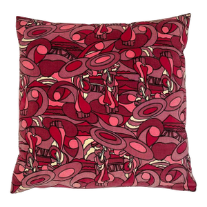 Vintage Pink Psychedelic Velvet Pillow in the Style of Pucci