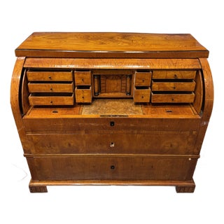 19th Century Biedermier Roll Top Desk For Sale