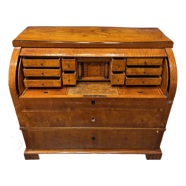19th Century Biedermier Roll Top Desk For Sale