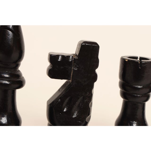 Vintage Folk Art l.l. Bean Wooden Chess Pieces - Complete Set 32 Pieces For Sale - Image 17 of 18