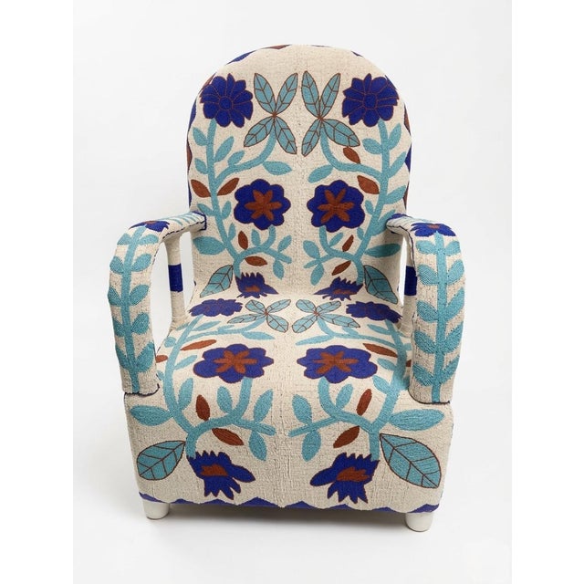 Vintage Hand-Beaded Yoruba Tribal Armchair For Sale - Image 4 of 12