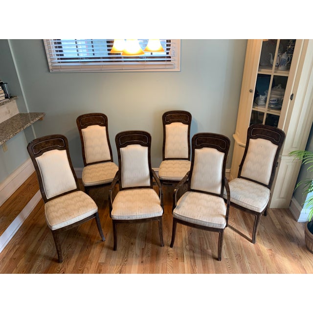 Mid Century Modern Mastercraft Burl Amboyna Dining Room Chairs