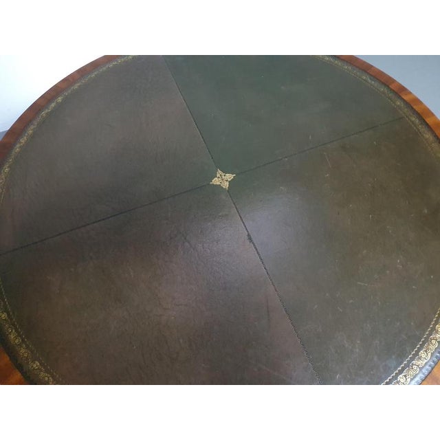 Victorian Mahogany Coffee Table with Leather Top on Brass Wheels from Heldense, 1980s For Sale - Image 11 of 16