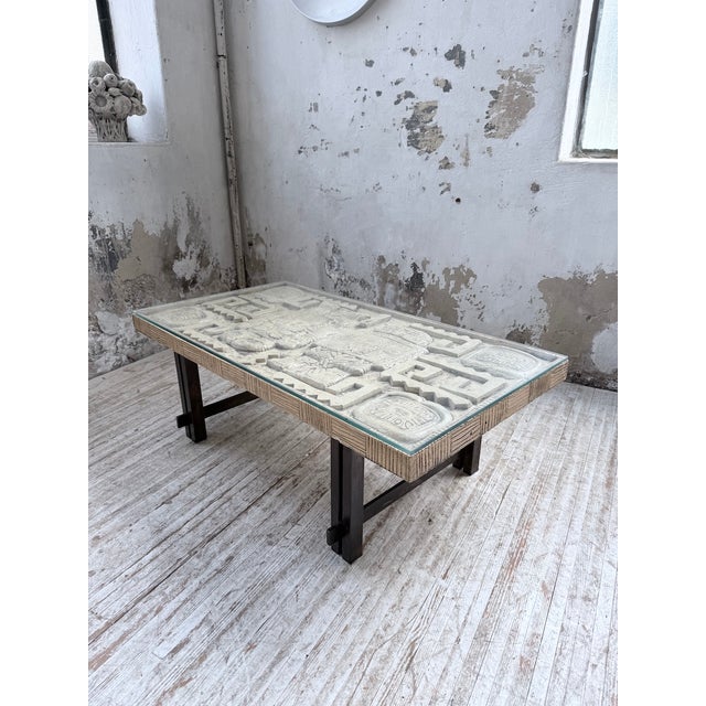 Ceramic Coffee Table with Carved Stone, 1950s For Sale - Image 17 of 18