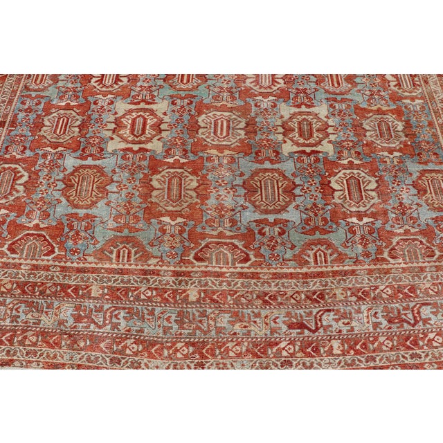 Large Scale Antique Persian Hamedan Rug With Colorful Tribal Design 11'7 X 14'4 For Sale - Image 12 of 16