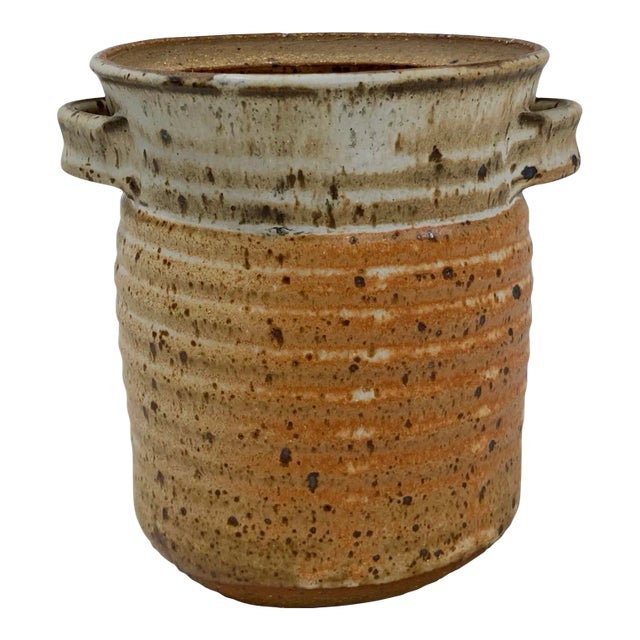 Vintage Two Tone Studio Pottery Vessel For Sale
