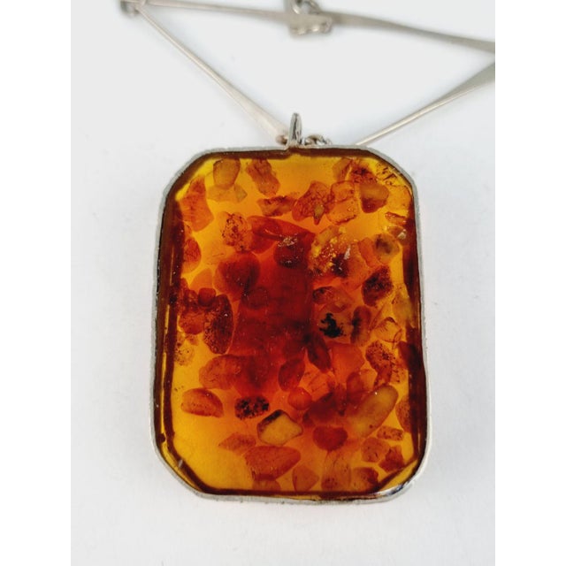 1970s Vintage Baltic Amber Pendant Necklace, 1970s For Sale - Image 5 of 8