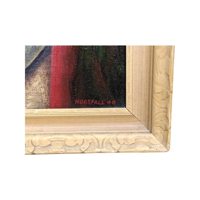 Vintage Oil Painting on Canvas Self Portrait, Artist Signed, Horsfall 46. Framed in a carved wood frame. Arthur was...