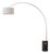 Iconic 95" Arc Floor Lamp - Satin Nickel, Black Marble Base, White Linen Shade For Sale