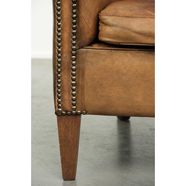 Vintage Sheepskin Club Armchair For Sale - Image 12 of 14