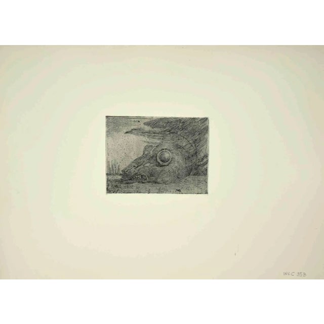 Surreal Scene is an original etching realized in the 1970s by the Italian Contemporary artist Leo Guida. Good conditions....