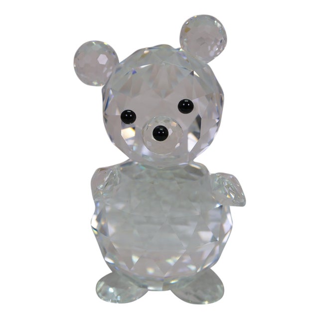 Vintage Swarovski Austrian Crystal Large Teddy Bear Figurine Max Schreck 4.5" For Sale