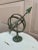 A stunning vintage English country or Neoclassical style green brass verdigris garden armillary sundial with Roman...