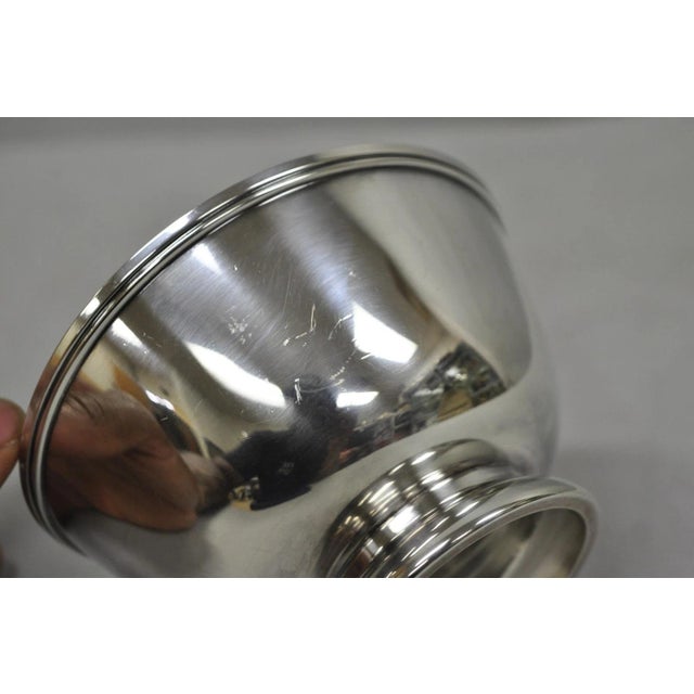 Vintage Towle Mid Century Modern Silver Plated Green Enamel Candy Nut Dish Bowl For Sale - Image 10 of 12