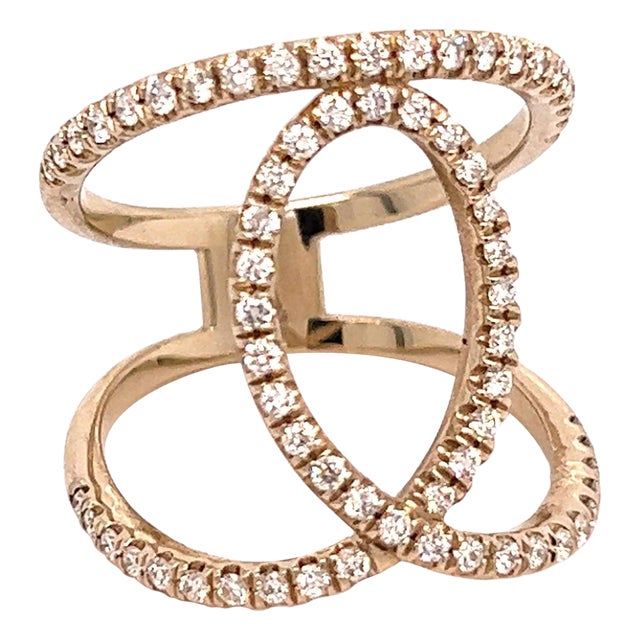Diamond Ring 14k Gold 0.85 TCW Certified For Sale