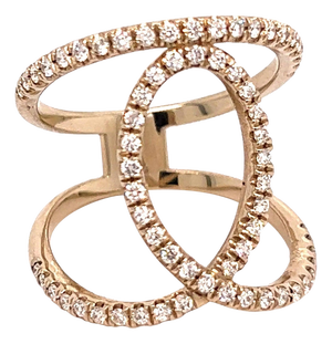 Diamond Ring 14k Gold 0.85 TCW Certified
