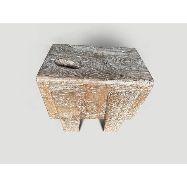 Contemporary Andrianna Shamaris Minimalist Small Coffee Table or Side Table/Bench For Sale - Image 3 of 5