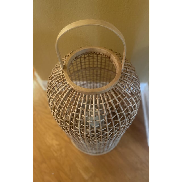 Large Scale Rattan Floor Lantern -- Indoor or Outdoor For Sale In Austin - Image 6 of 10