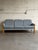 Teak Blue Sofa Mid-Century Modern 3 Seater Couch Broad Living Room Seating 1970s For Sale - Image 9 of 10