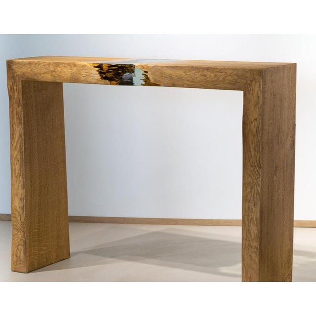 Fracture bois déchiré sculptural console table by meubles thouret. Numbered and signed by the artists. Delivered with a...
