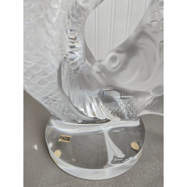 Lalique Crystal Double Fish Sculpture For Sale - Image 10 of 11