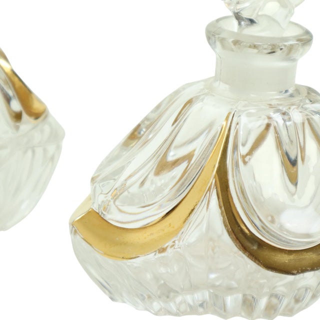 Vintage Art Deco Style Crystal Boudoir Perfume Bottles from Fischer, 1950s, Set of 3 For Sale - Image 12 of 18