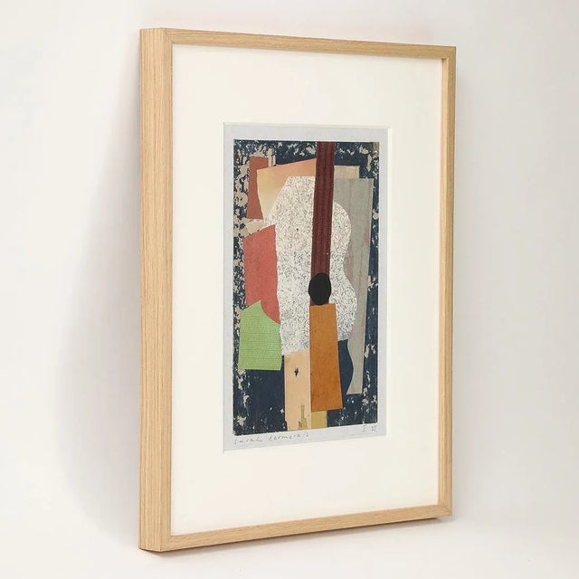- Mixed media collage. Newly framed in natural wood with UV-resistant plexiglass. - Sarah Desmarais works in a variety of...