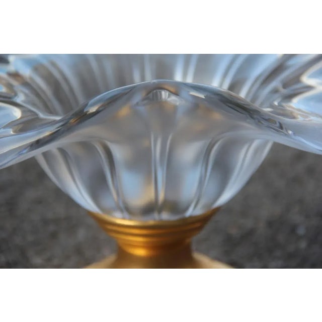 Vintage Glass and Gold Brass Centerpiece For Sale - Image 10 of 12