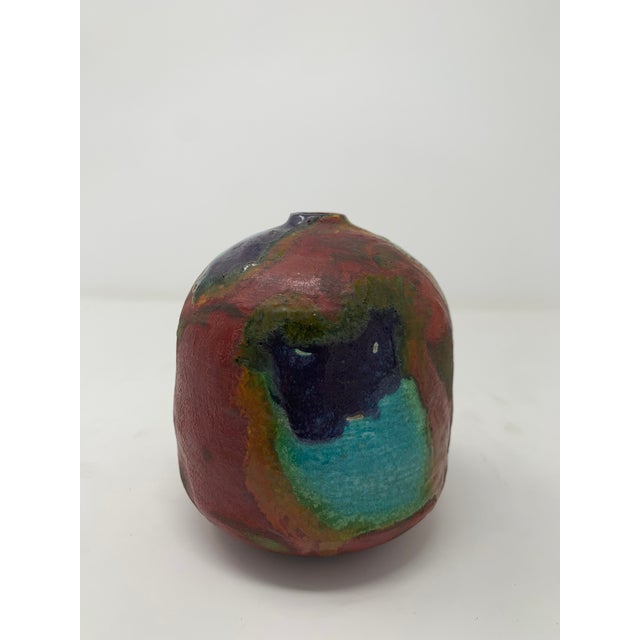 Mid 20th Century Colorful Ceramic Bud Vase For Sale - Image 4 of 11