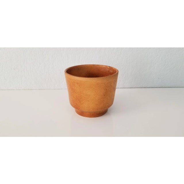 1970s Mid-Century Brown Glazed Art Pottery Planter Pot For Sale - Image 9 of 9