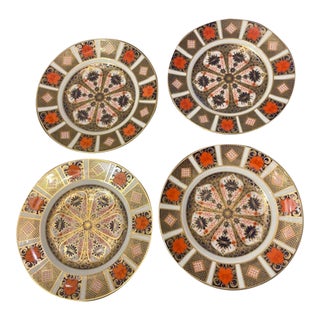 Set of 4 Royal Crown Derby Salad Plates - Old Imari Pattern 1128, Late 20th Century, Was $350 For Sale