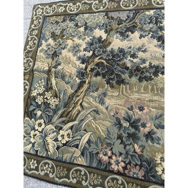 Mid-Century French Jacquard Tapestry in the style of Aubusson, 1960s For Sale - Image 4 of 18
